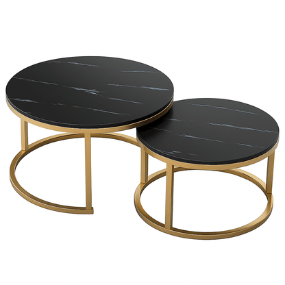 Best Nesting Coffee Table Faux Marble Small Round Coffee Tables - White | Buy Online at Furniture Things Australia