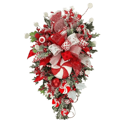 Best Christmas Wreath with Red Bow Candy Cane | Buy Online at Furniture Things Australia