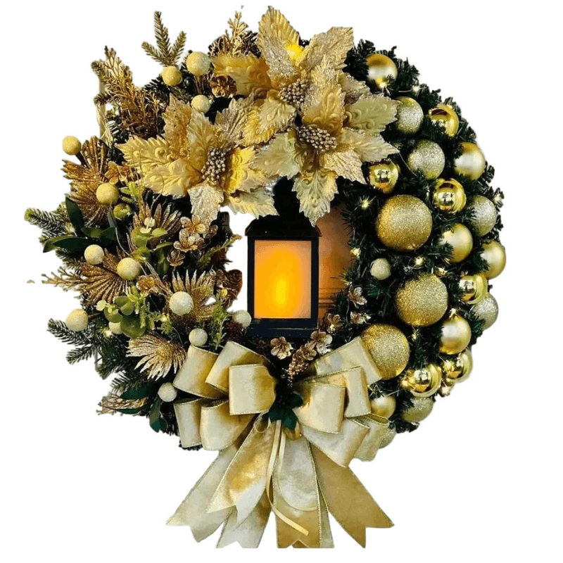 Best Christmas Wreath Lantern Garland with Bow | Buy Online at Furniture Things Australia