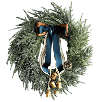 Best Christmas Wreath Artificial Norfolk Bells Ribbon | Buy Online at Furniture Things Australia