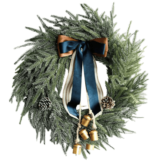 Best Christmas Wreath Artificial Norfolk Bells Ribbon | Buy Online at Furniture Things Australia