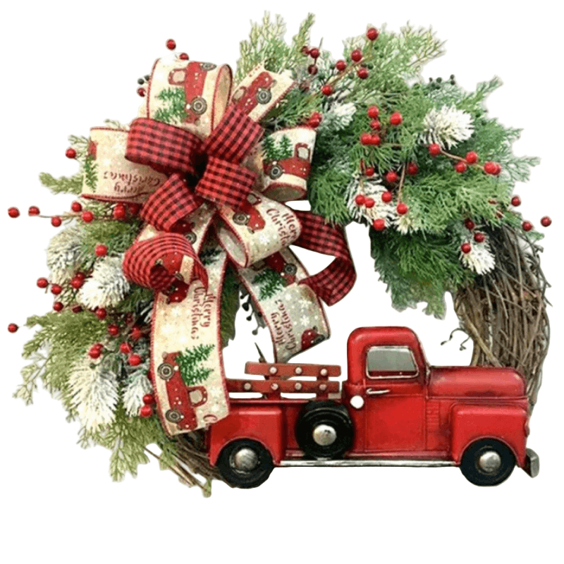 Best Christmas Wreath Red Truck Front Door Decoration | Buy Online at Furniture Things Australia