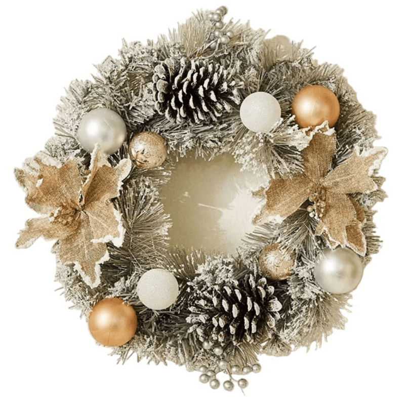 Best Christmas Wreath Silver Grey Pinecone Front Door Decoration | Buy Online at Furniture Things Australia