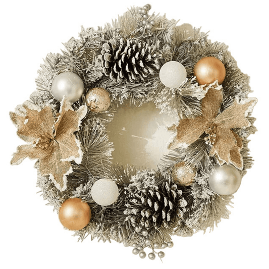 Best Christmas Wreath Silver Grey Pinecone Front Door Decoration | Buy Online at Furniture Things Australia