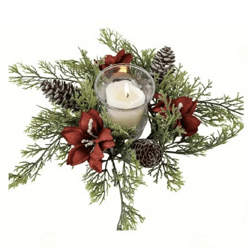 Best Christmas Candle Holder Wreath Floral for Table Decoration | Buy Online at Furniture Things Australia