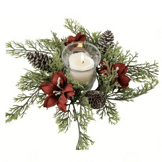 Best Christmas Candle Holder Wreath Floral for Table Decoration | Buy Online at Furniture Things Australia