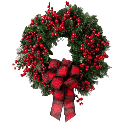 Best Christmas Wreath with Red Berry Bow for Door Hanging | Buy Online at Furniture Things Australia