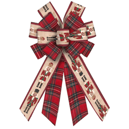Best Christmas Bow Nutcracker with Red Plaid Burlap | Buy Online at Furniture Things Australia