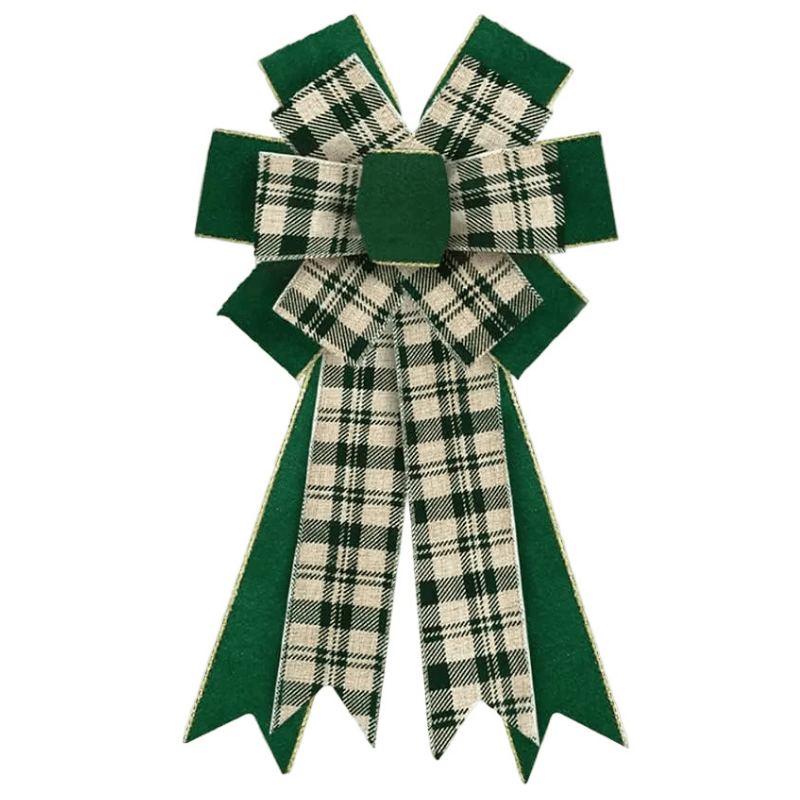 Best Christmas Wreath with Velvet Green Plaid Bow Ribbon | Buy Online at Furniture Things Australia