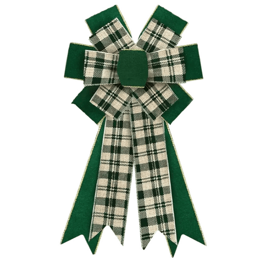 Best Christmas Wreath with Velvet Green Plaid Bow Ribbon | Buy Online at Furniture Things Australia
