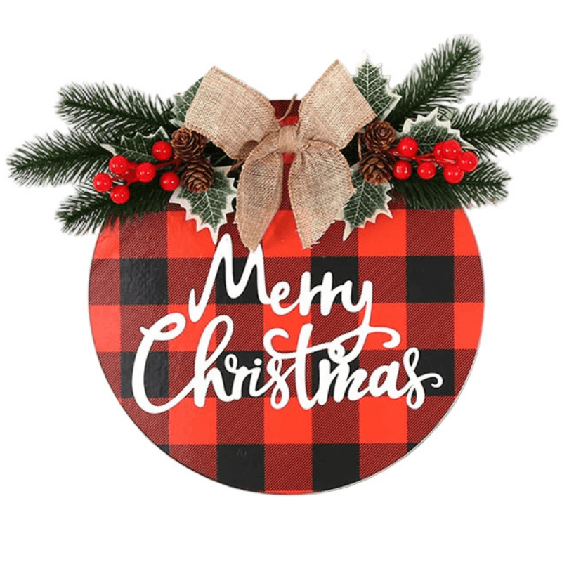 Best Christmas Wooden Door Wreath with Burlap Ribbon | Buy Online at Furniture Things Australia