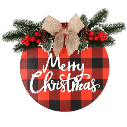 Best Christmas Wooden Door Wreath with Burlap Ribbon | Buy Online at Furniture Things Australia