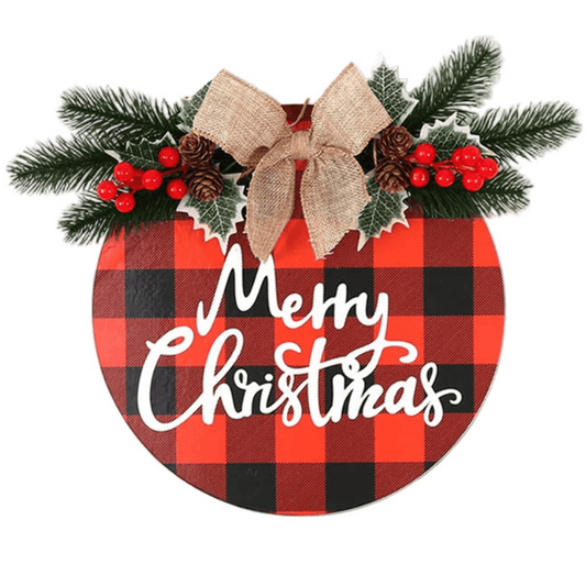 Best Christmas Wooden Door Wreath with Burlap Ribbon | Buy Online at Furniture Things Australia