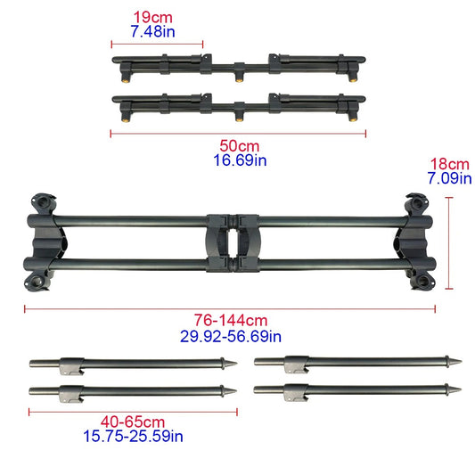 Fishing Rod Pod with Adjustable Triple Holder