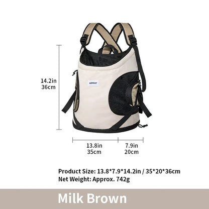 Pet Backpack Front Carrying Breathable Nylon
