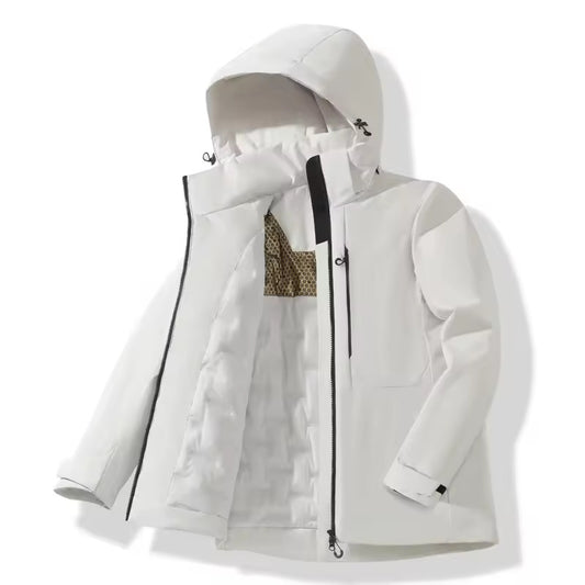 XL Fleece Jacket with Waterproof Windproof (White)