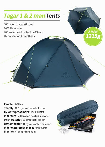 Outdoor Hiking Tent with Ultralight Waterproof Nylon (1  Person)