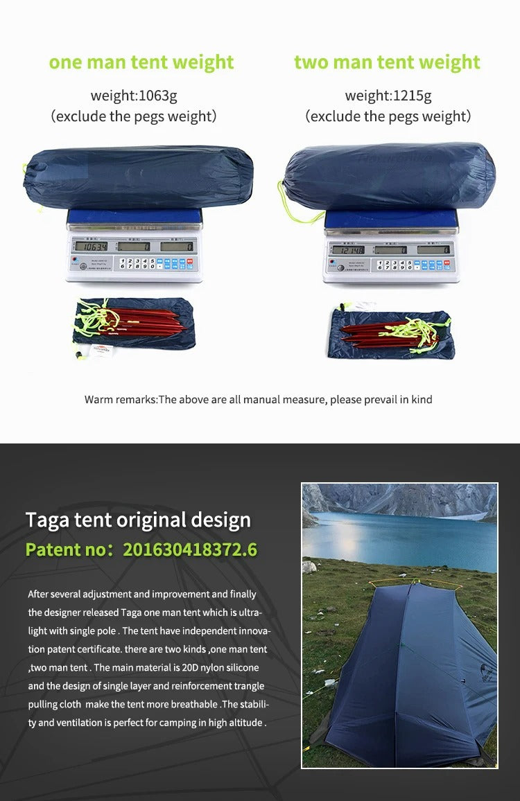 Outdoor Hiking Tent with Ultralight Waterproof Nylon (1  Person)