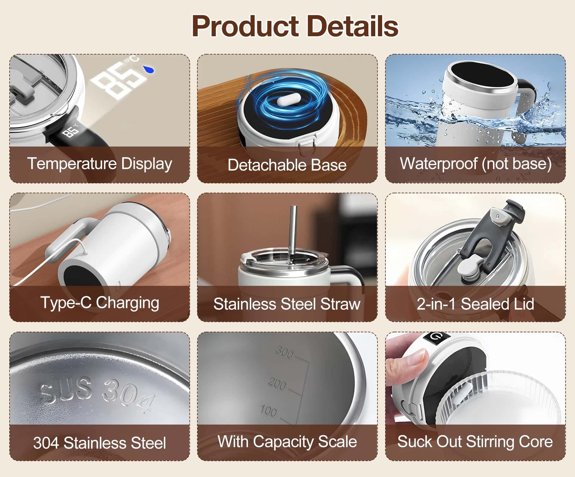 Best Magnetic Self Stirring Stainless Steel Coffee Mixing Cup | Buy Online at Furniture Things Australia