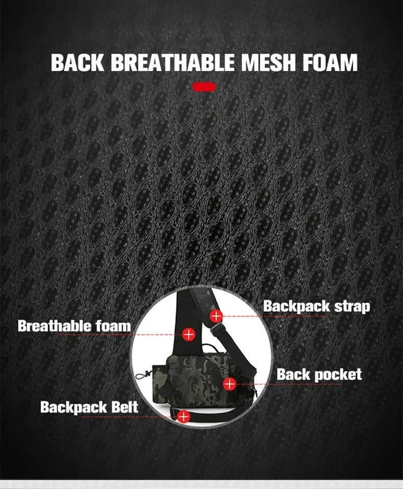 Fishing Tackle Backpack with Rod Holder