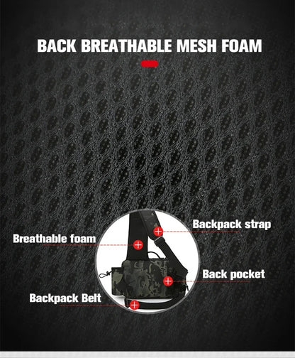 Fishing Tackle Backpack with Rod Holder