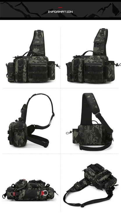 Fishing Tackle Backpack with Rod Holder