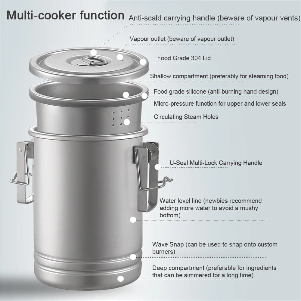 Stainless Steel Portable Camping Rice Cooker