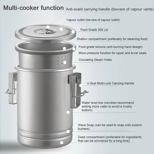 Stainless Steel Portable Camping Rice Cooker