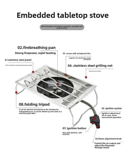 Folding Stainless Steel Gas Burner 8000W