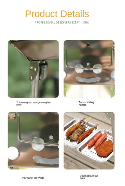 Portable Folding Charcoal Grill
