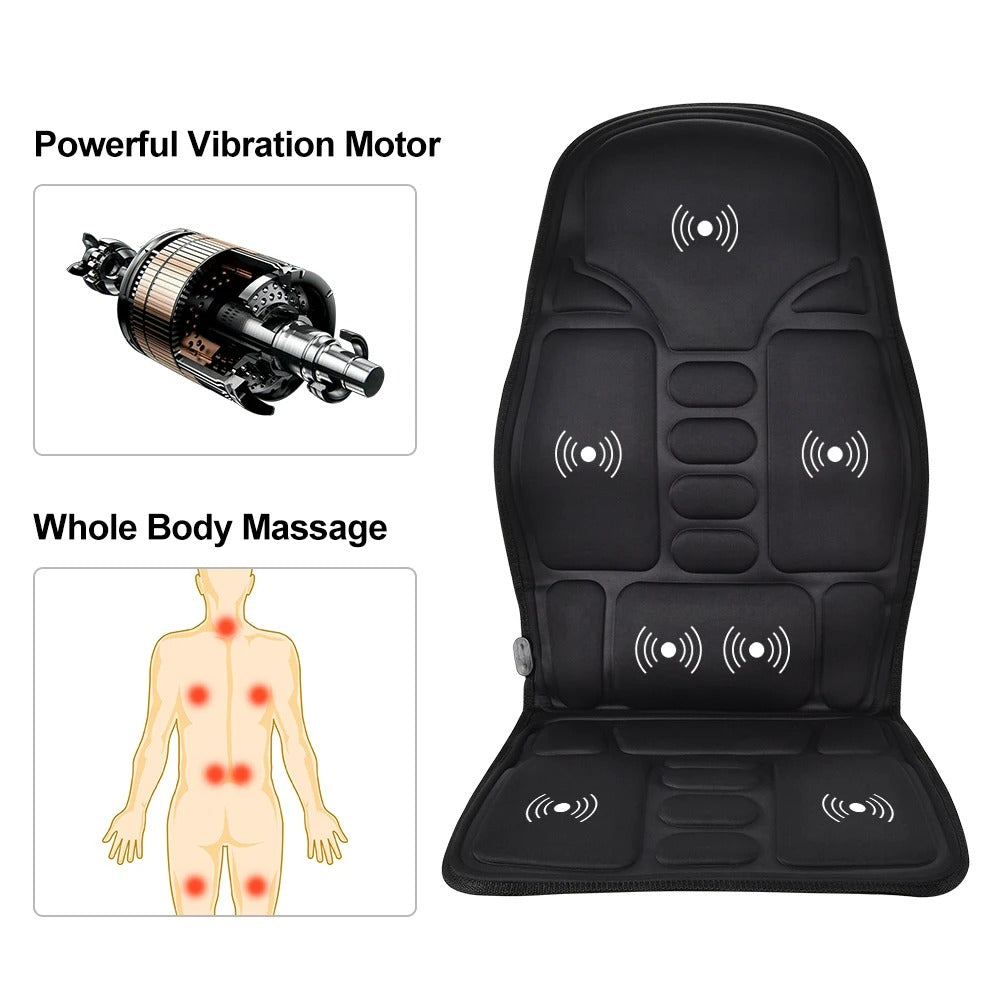Massage Cushion Electric Heating Vibrating Back Relief Pad