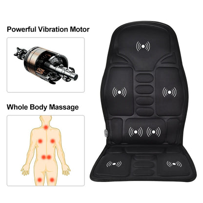 Massage Cushion Electric Heating Vibrating Back Relief Pad