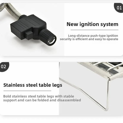 Folding Stainless Steel Gas Burner 8000W