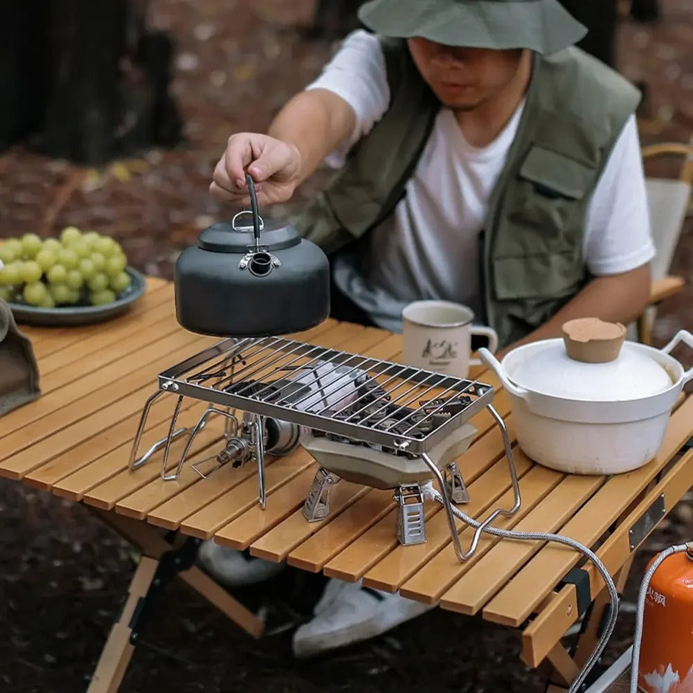 Campfire Grill Stand Portable Folding Stainless Steel Rack