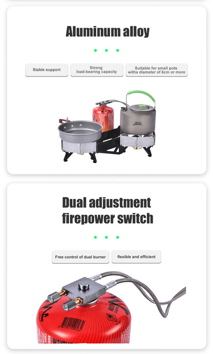 Camping Double Burner Folding Portable Gas