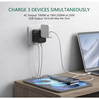 Best Travel Adapter Universal All-in-One with 2 USB | Buy Online at Furniture Things Australia