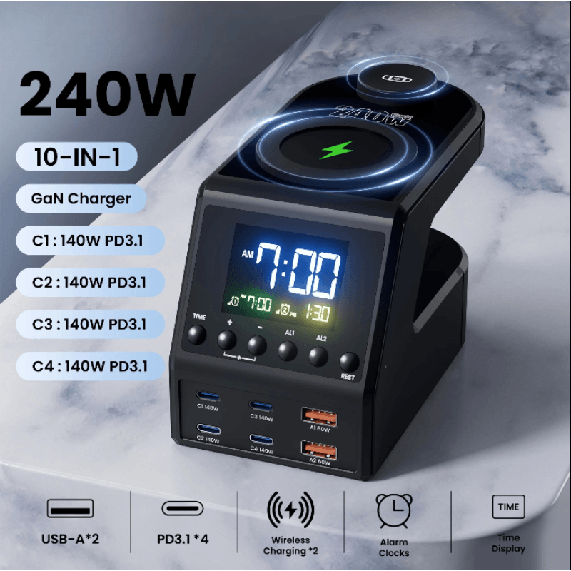 Best Charger Station GaN 240W Wireless USB-C Fast | Buy Online at Furniture Things Australia