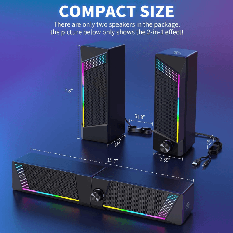 Best Computer Speaker RGB Light Subwoofer Bluetooth Soundbar | Buy Online at Furniture Things Australia