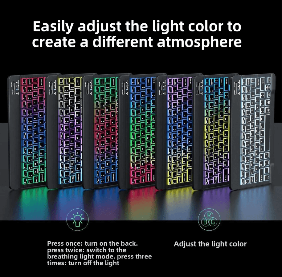 Best Wireless Bluetooth Keyboard with 3 Color Luminous Backlit | Buy Online at Furniture Things Australia