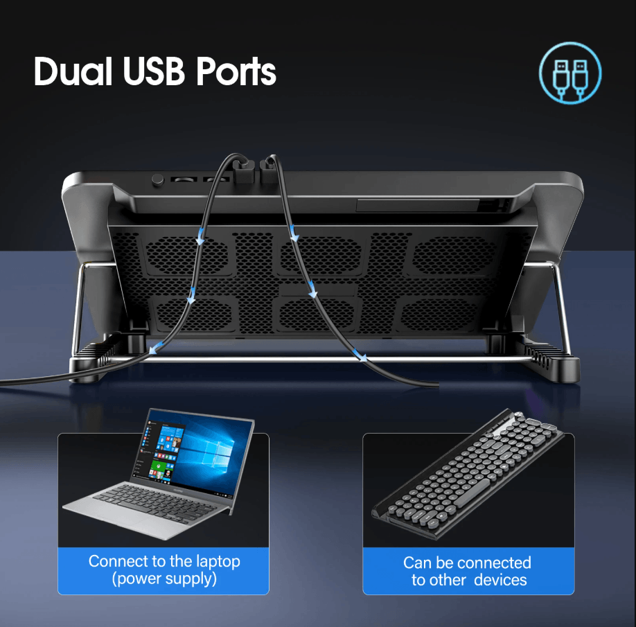 Best Laptop Cooling Pad Adjustable Stand with 6 Quiet Fans | Buy Online at Furniture Things Australia