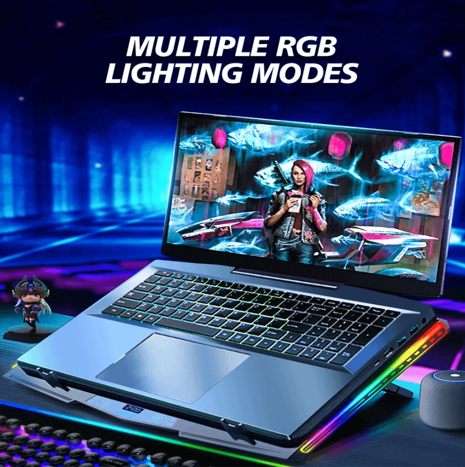 Best Laptop Cooling Pad Adjustable RGB Quiet USB Fans | Buy Online at Furniture Things Australia