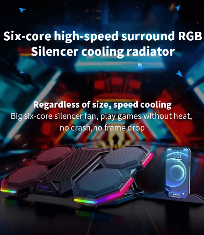 Best Laptop Cooling Pad RGB Stand with 6 Fans | Buy Online at Furniture Things Australia