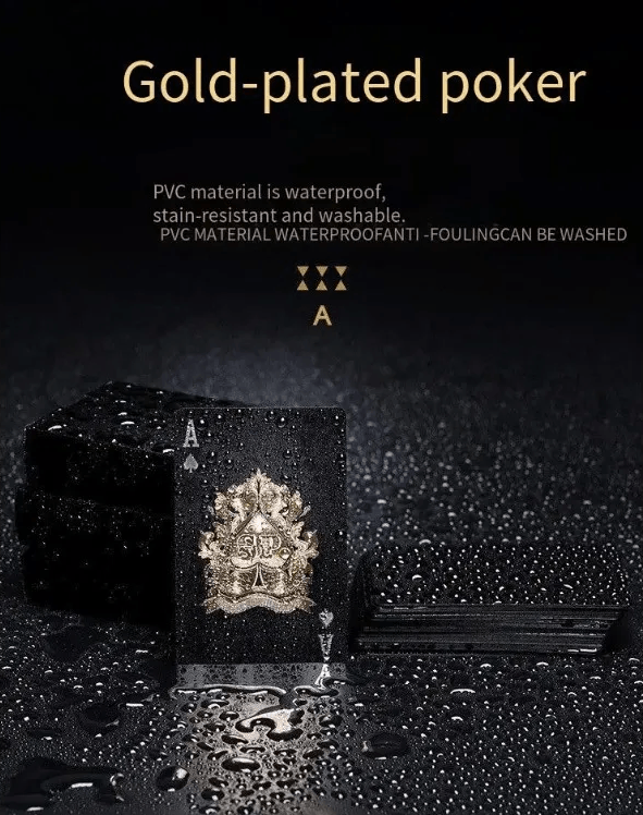 Best Poker Cards Waterproof PVC Black Rose Deck | Buy Online at Furniture Things Australia