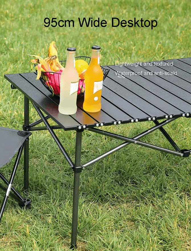Best Camping Table Portable Folding Outdoor Black Metal | Buy Online at Furniture Things Australia