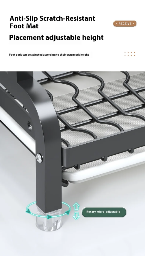 Kitchen Storage Rack 3-Tier Carbon Steel Organizer