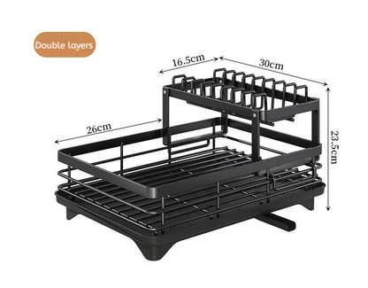 Dish Rack Adjustable Stainless Steel Kitchen Organizer