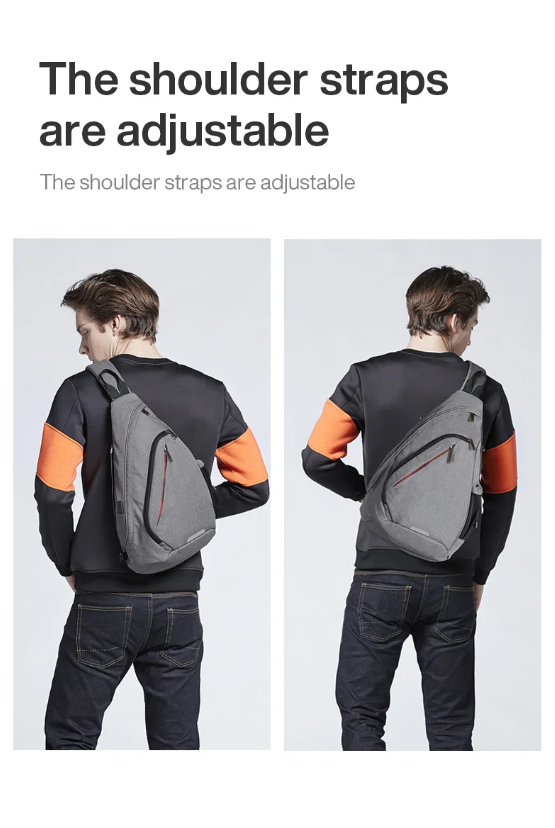 Sling Bag Crossbody Water-Repellent USB Travel