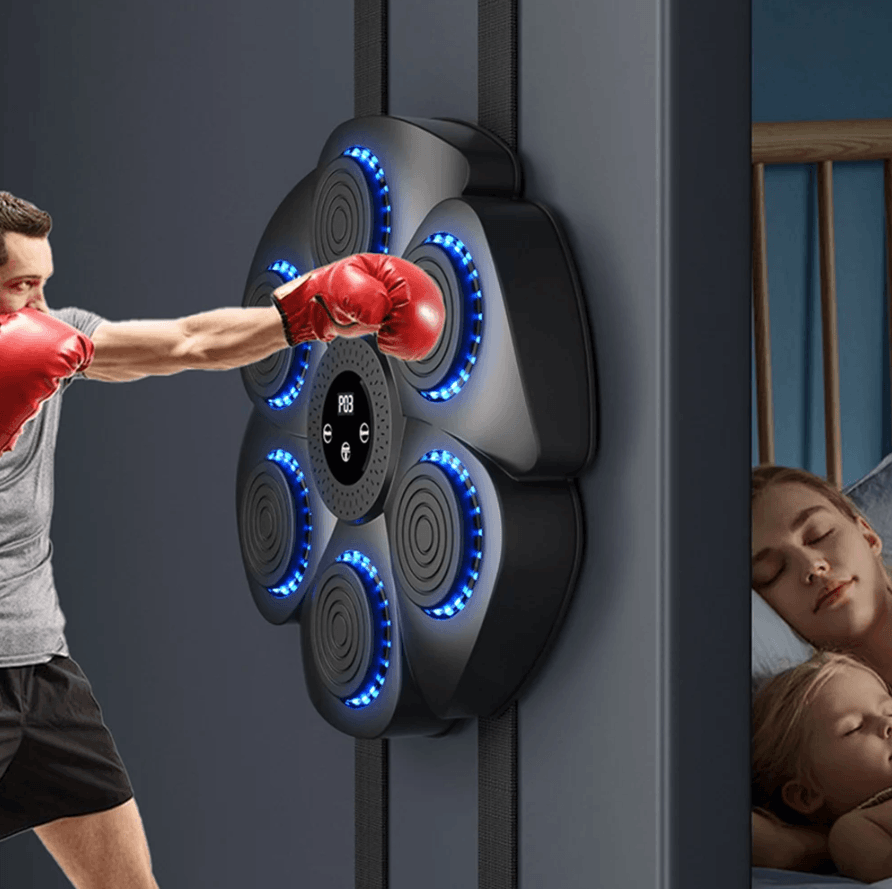 Best Boxing Trainer Interactive LED Music Reaction Wall Target with Gloves | Buy Online at Furniture Things Australia