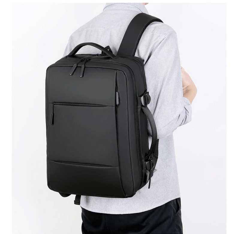 Backpack Men Expandable Waterproof USB Laptop Oxford