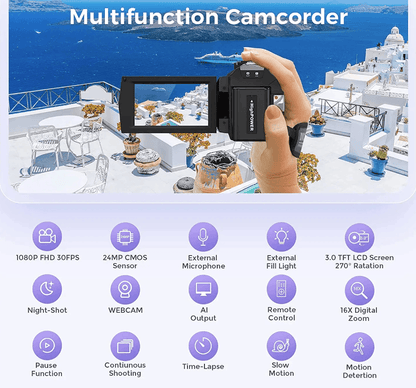 Best Digital Camera Video Camcorder with Rotating LCD Screen | Buy Online at Furniture Things Australia